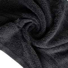 Czarny RĘCZNIK KĄPIELOWY z bawełny egipskiej ze lśniącą bordiurą 50x90 cm - 50 x 90 cm - czarny 7