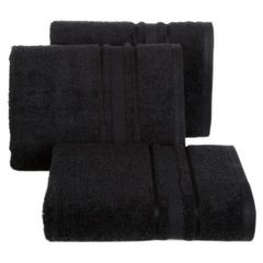 Czarny RĘCZNIK KĄPIELOWY z bawełny egipskiej ze lśniącą bordiurą 50x90 cm - 50 x 90 cm - czarny 1