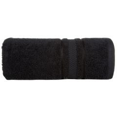 Czarny RĘCZNIK KĄPIELOWY z bawełny egipskiej ze lśniącą bordiurą 50x90 cm - 50 x 90 cm - czarny 2