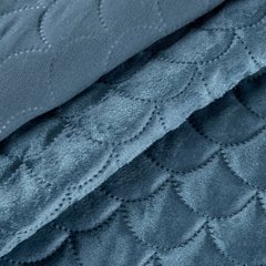 Narzuta niebieska ARIEL pikowana metodą hot press z welwetu Eurofirany - 220 x 240 cm - niebieski 4