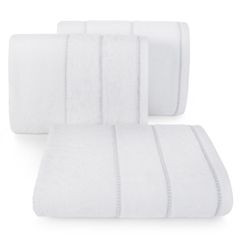 Ręcznik bawełniany MARI z bordiurą z welwetu Eurofirany - 50 x 90 cm - biały 1