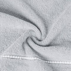 Ręcznik bawełniany srebrny MARI z bordiurą z welwetu 50x90 cm Eurofirany o gramaturze 500 g/m2 - 50 x 90 cm - srebrny 10