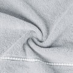 Ręcznik bawełniany srebrny MARI z bordiurą z welwetu 50x90 cm Eurofirany o gramaturze 500 g/m2 - 50 x 90 cm - srebrny 5