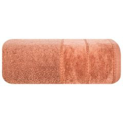 Ręcznik bawełniany MARI z bordiurą z welwetu Eurofirany - 50 x 90 cm - pomarańczowy 2