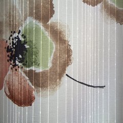 Dekoracja okienna Nicole kremowa z etaminy w brązowe kwiaty na przelotkach Eurofirany - 140 x 250 cm - kremowy 3