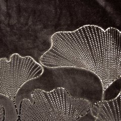 Koc ciemny beżowy GINKO z mikroflano ze wzorem liści miłorzębu 150x200 cm EUROFIRANY - 150 x 200 cm - ciemnobeżowy 4