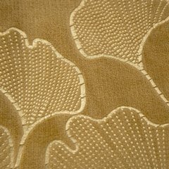 Koc miodowy GINKO z mikroflano ze wzorem liści miłorzębu Eurofirany - 150 x 200 cm - złoty 3