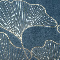 Koc niebieski GINKO z mikroflano ze wzorem liści miłorzębu Eurofirany - 150 x 200 cm - niebieski 3