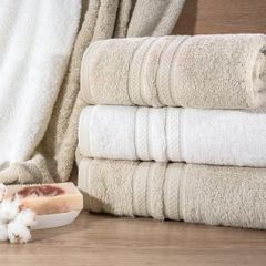 Ręcznik kąpielowy SESI z czesanej bawełny z bordiurą w pasy Eurofirany - 50 x 90 cm - kremowy 7