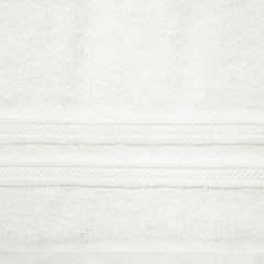 Biały RĘCZNIK Z BAWEŁNY CZESANEJ  z bordiurą w pasy 70x140 cm - 70 x 140 cm - kremowy 4