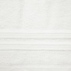 Biały RĘCZNIK Z BAWEŁNY CZESANEJ  z bordiurą w pasy 70x140 cm - 70 x 140 cm - kremowy 5