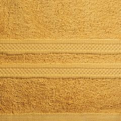 Ręcznik kąpielowy SESI z czesanej bawełny z bordiurą w pasy Eurofirany - 70 x 140 cm - musztardowy 4