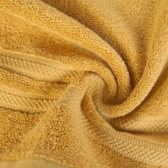 Ręcznik kąpielowy SESI z czesanej bawełny z bordiurą w pasy Eurofirany - 70 x 140 cm - musztardowy 6