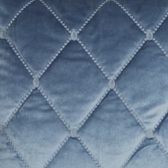 Narzuta niebieska AMARETA pikowana z błyszczącego welwetu Eurofirany - 170 x 210 cm - niebieski 5
