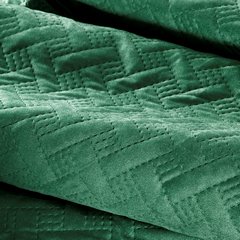 Zielona NARZUTA DO SYPIALNI Luiz velvet pikowany 170x210 cm Design91 - 170 x 210 cm - ciemnozielony 6