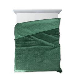 Zielona NARZUTA DO SYPIALNI Luiz velvet pikowany 170x210 cm Design91 - 170 x 210 cm - ciemnozielony 4