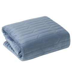 Narzuta na łóżko niebieska SOFIA 1 z matowego welwetu pikowana bezszwowo 170x210 cm Eurofirany - 170 x 210 cm - niebieski 2