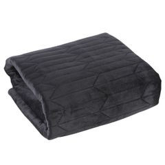 Narzuta na łóżko czarna SOFIA 1 z matowego welwetu pikowana bezszwowo 220x240 cm Eurofirany - 220 X 240 cm - czarny 2
