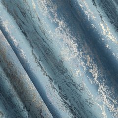 Zasłona z welwetu niebieska KORNELIA z efektem błyszczącej przecierki 140x270 cm na taśmie Eurofirany - 140 x 270 cm - niebieski 2