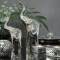Figurka ceramiczna srebrna AURORA w kształcie łabędzia 26x7x25 cm Eurofirany - 26 x 7 x 25 cm - srebrny 8