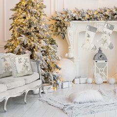 Biała POSZEWKA DEKORACYJNA świąteczna z cekinami RENIFER 40x40 cm - 40 X 40 cm - biały/srebrny 2