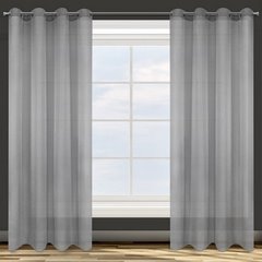 Dekoracja okienna z etaminy stalowa ADEL z drobnym deszczykiem  na przelotkach DESIGN 91 - 140 x 250 cm - stalowy 2