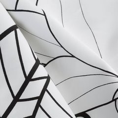 Biała POŚCIEL SATYNOWA w kwiaty BELA 160x200 cm Design91 - 160 X 200 cm, 2 szt. 70 X 80 cm - biały/czarny 3