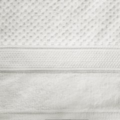 Ręcznik JESSI wytłaczany w kratkę z welwetową bordiurą Eurofirany - 50 x 90 cm - biały 5