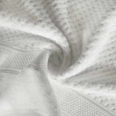 Ręcznik JESSI wytłaczany w kratkę z welwetową bordiurą Eurofirany - 50 x 90 cm - biały 6