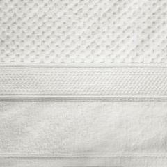 Ręcznik JESSI wytłaczany w kratkę z welwetową bordiurą Eurofirany - 70 x 140 cm - biały 4