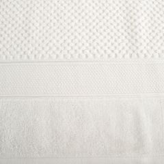 Ręcznik JESSI wytłaczany w kratkę z welwetową bordiurą Eurofirany - 50 x 90 cm - kremowy 4