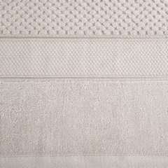 Ręcznik JESSI wytłaczany w kratkę z welwetową bordiurą Eurofirany - 70 x 140 cm - beżowy 5