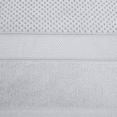 Ręcznik JESSI wytłaczany w kratkę z welwetową bordiurą Eurofirany - 50 x 90 cm - jasnopopielaty 5