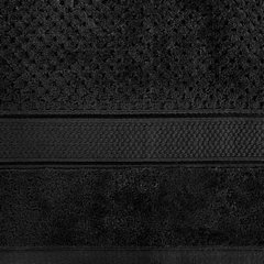 Ręcznik JESSI wytłaczany w kratkę z welwetową bordiurą Eurofirany - 50 x 90 cm - czarny 5