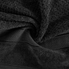 Ręcznik JESSI wytłaczany w kratkę z welwetową bordiurą Eurofirany - 50 x 90 cm - czarny 6