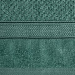 Ręcznik JESSI wytłaczany w kratkę z welwetową bordiurą Eurofirany - 70 x 140 cm - butelkowy zielony 4