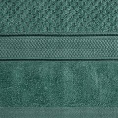 Ręcznik JESSI wytłaczany w kratkę z welwetową bordiurą Eurofirany - 70 x 140 cm - butelkowy zielony 5