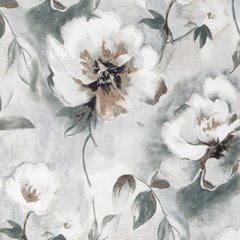 Daisy srebrna zasłona welwetowa w beżowe kwiaty na przelotkach 140x250 cm Eurofirany - 140 x 250 cm - szary 3