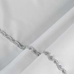 Obrus biały LIVIA zdobiony srebrną lamówką Diva Line Eurofirany - 145 x 400 cm - biały 5