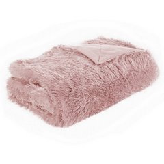 Koc ze sztucznego futerka różowy TIFFANY podszyty polarem 200x220 cm DESIGN 91 - 200 x 220 cm - jasnoróżowy 3