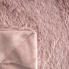Koc ze sztucznego futerka różowy TIFFANY podszyty polarem 200x220 cm DESIGN 91 - 200 x 220 cm - jasnoróżowy 6