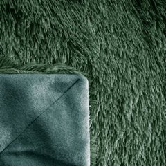 Koc ze sztucznego futerka ciemny zielony TIFFANY podszyty polarem 200x220 cm DESIGN 91 - 200 x 220 cm - ciemnozielony 5