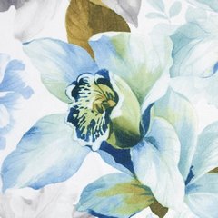 Lillie kremowa zasłona z welwetu we wzór niebieskich kwiatów 140x250 cm na przelotkach - 140 x 250 cm - kremowy 3