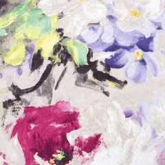 Amelie zasłona z welwetu w kwiaty 140x270 cm na taśmie Eurofirany - 140 x 270 cm - beżowy 3