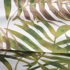 Komplet pościeli PALMIRA biała z motywem liści plamy z satyny bawełnianej w ozdobnym pudełku Eurofirany - 160 x 200 cm - zielony 5