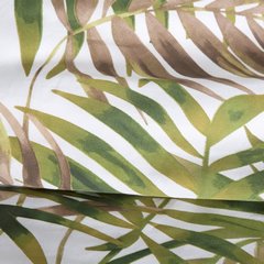 Komplet pościeli PALMIRA biała z motywem liści palmy z satyny bawełnianej w ozdobnym pudełku Eurofirany - 220 x 200 cm - zielony 5