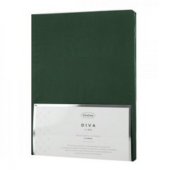 Prześcieradło DINA ciemnozielone z satyny bawełnianej z gumką Diva Line Eurofirany - 100 x 200 x 25 cm - butelkowy zielony 3