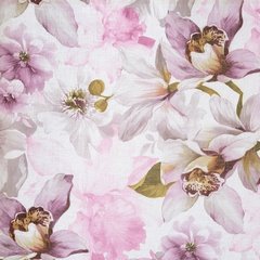 BELLA biała zasłona z etaminy w różowe kwiaty z efektem akwareli na przelotkach 140x250 cm EUROFIRANY - 140 x 250 cm - ciemnoróżowy 3