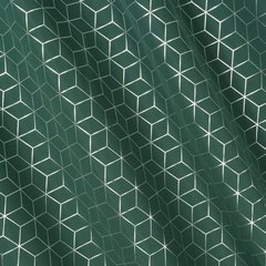 Cube ciemna zielona zasłona ze srebrnym geometrycznym wzorem  na przelotkach 140x250 cm Eurofirany - 140 x 250 cm - ciemnozielony 2