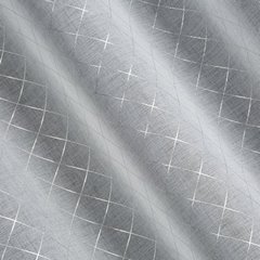Firana DIMA z wzorem srebrnej kratki z etaminy Eurofirany - 140 x 250 cm - biały 2